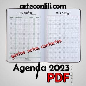 agenda 2023 mockup gastos notas