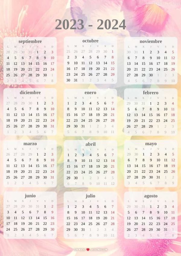 calendario escolar 2023 2024 septiembre agosto flores14