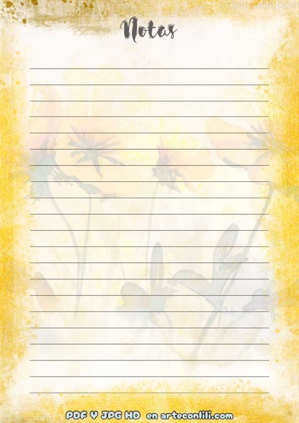 pagina notas flores amarillas 2